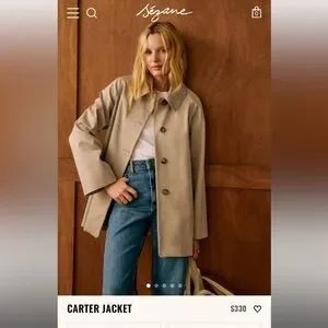 Sezane | Jackets & Coats | Carter Jacket Tan | Poshmark